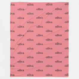 Cobertor De Velo Nome de Repetição Personalizado Simples Dusty Pink