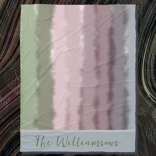 Cobertor De Velo Nome de script ombre cinza verde roxa listras mode