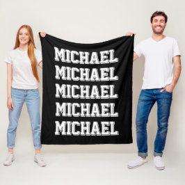 Cobertor De Velo Nome de Varsity Personalizado