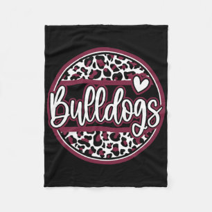 Cobertor De Velo Nome do Espírito Escolar Leopard Bulldogs Fan Team