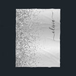 Cobertor De Velo Nome do Glam do Monograma do Silver Glitter Metal<br><div class="desc">Folha de prata Folha de folha metálica Brilhante Brilhante Monograma de metal e Folheto de velo inicial. Isto faz o doce e perfeito aniversário de 16 anos,  casamento,  chá de panela,  aniversário,  chá de fraldas ou festa de solteira presente para alguém que ama luxo de luxo e estilos quíticos.</div>