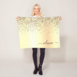 Cobertor De Velo Nome do Glam do Monograma Dourado Glitter Metal<br><div class="desc">Folha Dourada,  Folha Metálica Glitter Esmagada Monograma Metálica e Folha Inicial de Folha. Isto faz o doce e perfeito aniversário de 16 anos,  casamento,  chá de panela,  aniversário,  chá de fraldas ou festa de solteira presente para alguém que ama luxo de luxo e estilos quíticos.</div>