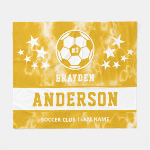 Cobertor De Velo Nome do Jogador de Coluna Amarelo Personalizado