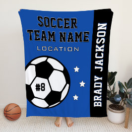Cobertor De Velo Nome do Jogador do Time de Futebol Royal Blue
