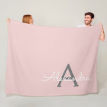 Cobertor De Velo Nome do Monograma da Rapariga da Cinza Rosa Escamo<br><div class="desc">Cor-de-rosa e Cinza Simples Nome do Monograma de Script e Folheto Inicial. Isto faz o doce e perfeito aniversário de 16 anos,  casamento,  chá de panela,  aniversário,  chá de fraldas ou festa de solteira presente para alguém que ama luxo de luxo e estilos quíticos.</div>