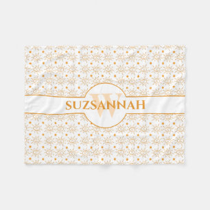 Cobertor De Velo Nome do Monograma Divertido - Sol desenhado à Mão