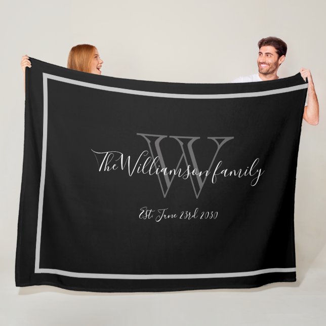 Cobertor De Velo Nome do Monograma do Elegante Script Chic Wedding  (In Situ)