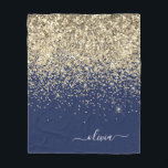 Cobertor De Velo Nome do Monograma do Sparkle Glitter Glitter Azul<br><div class="desc">Nome do Monograma da Brilhante Azul e Marinho Azul Faux Sparkle e Blanket Inicial de Folha. Isto faz o doce e perfeito aniversário de 16 anos,  casamento,  chá de panela,  aniversário,  chá de fraldas ou festa de solteira presente para alguém que ama luxo de luxo e estilos quíticos.</div>