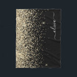 Cobertor De Velo Nome do Monograma do Sparkle Glitter Negro Dourado<br><div class="desc">Nome do Monograma da Glitter Glitter Glitter de Faux Dourado e Preto e Blanket de Folha Inicial. Isto faz o doce e perfeito aniversário de 16 anos,  casamento,  chá de panela,  aniversário,  chá de fraldas ou festa de solteira presente para alguém que ama luxo de luxo e estilos quíticos.</div>