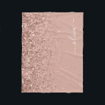 Cobertor De Velo Nome do Monograma Dourado da Brilhante Rosa Rosa R<br><div class="desc">Rosa Dourado - Nome do Monograma da Glitter Glitter Glitter Cinza Rosa Esfarelo e Folheto Inicial de Folha. Isto faz o doce e perfeito aniversário de 16 anos, casamento, chá de panela, aniversário, chá de fraldas ou festa de solteira presente para alguém que ama luxo de luxo e estilos quíticos....</div>