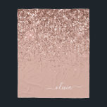 Cobertor De Velo Nome do Monograma Dourado da Brilhante Rosa Rosa R<br><div class="desc">Rosa Dourado - Nome do Monograma da Glitter Glitter Glitter Cinza Rosa Esfarelo e Folheto Inicial de Folha. Isto faz o doce e perfeito aniversário de 16 anos, casamento, chá de panela, aniversário, chá de fraldas ou festa de solteira presente para alguém que ama luxo de luxo e estilos quíticos....</div>