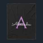 Cobertor De Velo Nome do Monograma Girly de Script Preto Roxo<br><div class="desc">Monograma de Script Purple e Black Faux Adicionar Seu Próprio Nome Folheto. Isto faz o doce e perfeito aniversário de 16 anos,  casamento,  chá de panela,  aniversário,  chá de fraldas ou festa de solteira presente para alguém que ama luxo de luxo e estilos quíticos.</div>