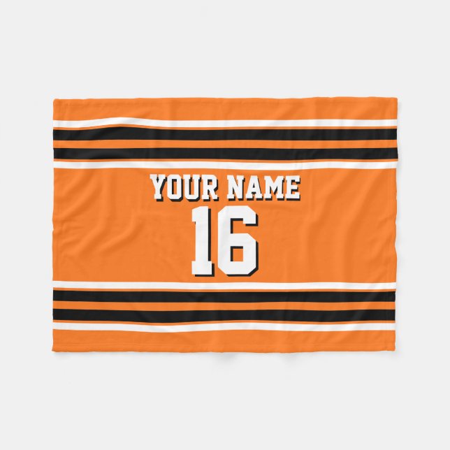 Cobertor De Velo Nome do Número Personalizado da Equipe Laranja Lar (Frente (Horizontal))