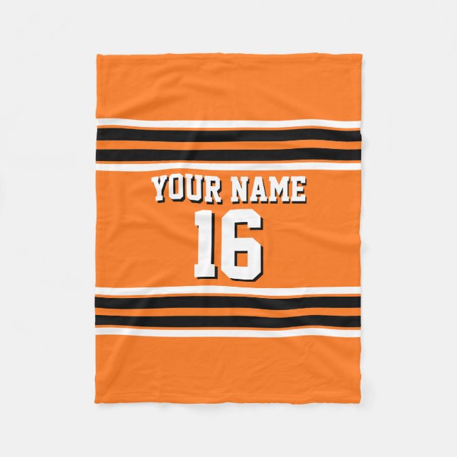Cobertor De Velo Nome do Número Personalizado da Equipe Laranja Lar (Frente)