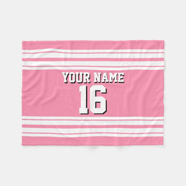 Cobertor De Velo Nome do Número Personalizado da Jersey do Flamingo (Frente (Horizontal))