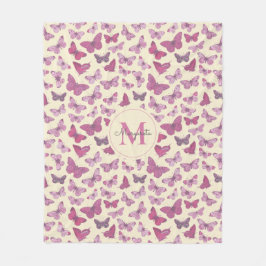 Cobertor De Velo Nome do Padrão de Borboleta Rosa Menino Bonito Mon