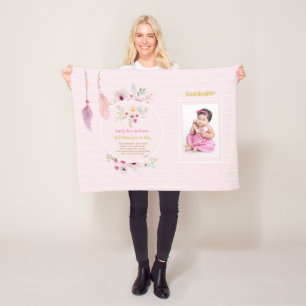 Cobertor De Velo NOME E Data DO POEMA DO primeiro aniversario DA ne