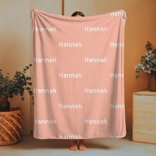 Cobertor De Velo Nome Fleece Blanket Blush Personalizado Bebê Prese