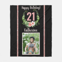 nome floral aniversário de 21 anos negro