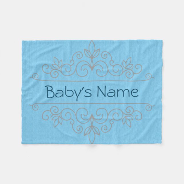 Cobertor De Velo Nome Frame Baby Blanket (Frente (Horizontal))