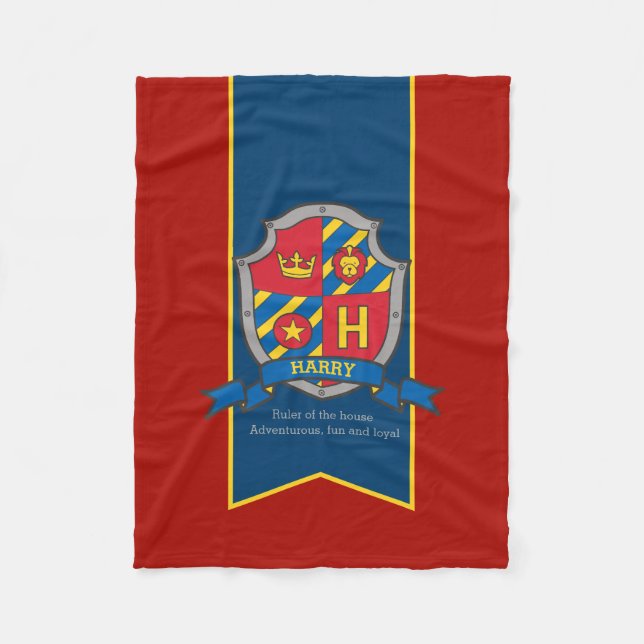 Cobertor De Velo Nome Harry ou H dos meninos e significado do cober (Frente)