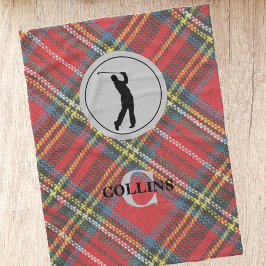 Cobertor De Velo Nome inicial Man Golfer Royal Stewart Tartan Xadre