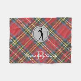 Cobertor De Velo Nome Inicial Mulher Golfista, Xadrez Tartan Stewar