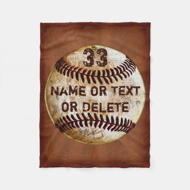 Cobertor De Velo Nome, Jersey Number Legal Baseball Blanket, 3 tama (Frente)