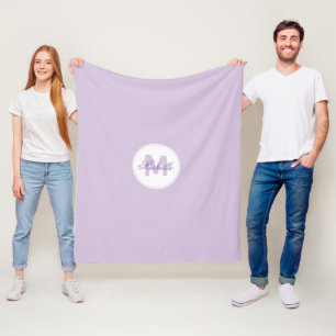 Cobertor De Velo Nome Lilás Clássico e Medalhão Monogramado