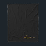Cobertor De Velo Nome Moderno do Monograma de Script Menino Dourado<br><div class="desc">Monograma de Script Faux Dourado e Preto Adicionar Seu Próprio Nome Fleece Blanket. Isto faz o doce e perfeito aniversário de 16 anos,  casamento,  chá de panela,  aniversário,  chá de fraldas ou festa de solteira presente para alguém que ama luxo de luxo e estilos quíticos.</div>