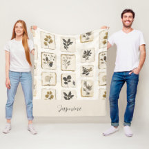 Nome Monograma de Flores Silvestres Prensadas Vint