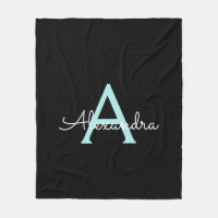 Nome Monograma Feminino Escrito em Azul Água Teal