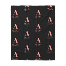 Nome Monograma Rosa preto Dourado