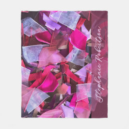 Cobertor De Velo Nome Personalizado Abstrato Rosa Roxo Listra Maxim