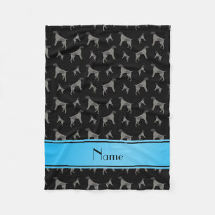 Cobertor De Velo Nome personalizado Black German Wirehaired Pointer