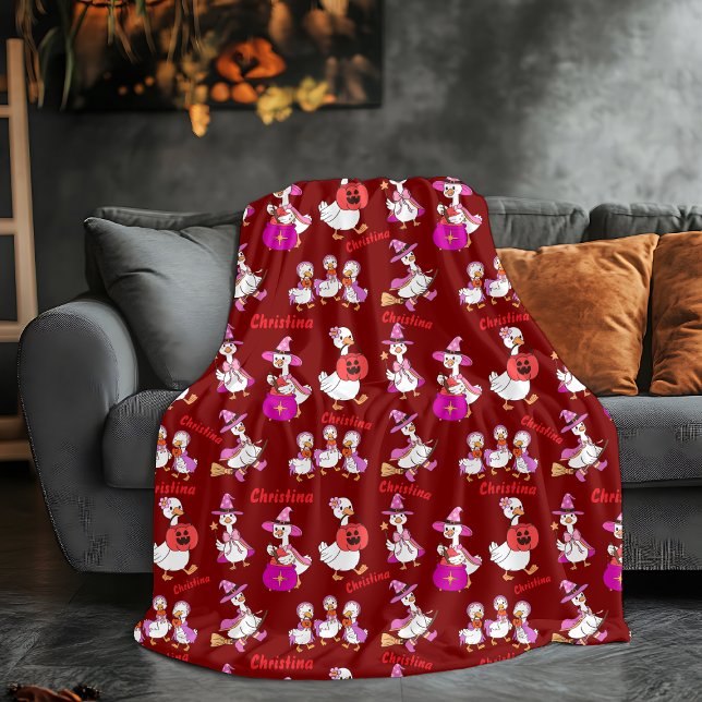 Cobertor De Velo Nome Personalizado Blanket Cute Goose Halloween (Criador carregado)