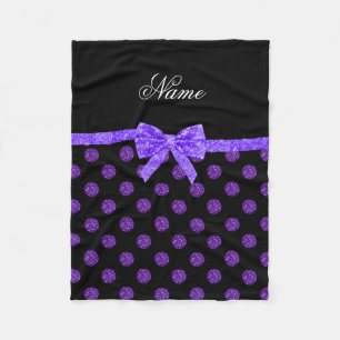 Cobertor De Velo Nome personalizado bolinhas de brilho roxo do arco