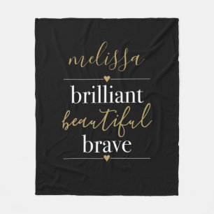 Cobertor De Velo Nome Personalizado Brilhante Belo Bravo