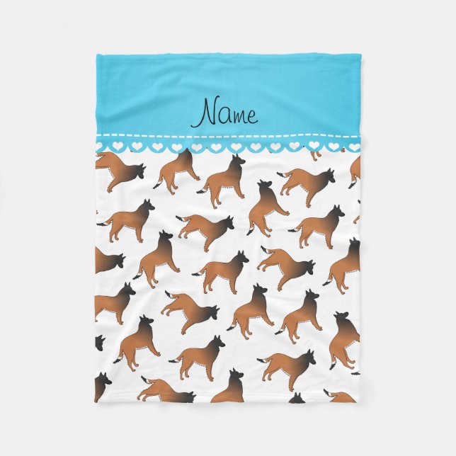 Cobertor De Velo Nome personalizado cães brancos da bélgica tervure (Frente)