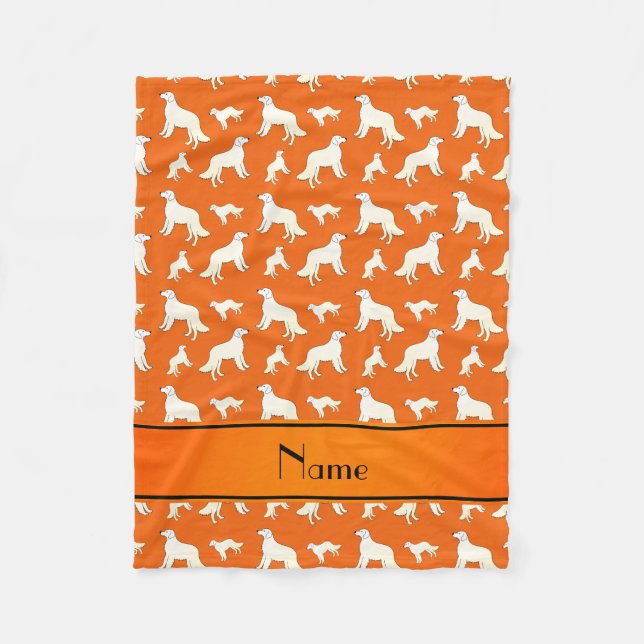 Cobertor De Velo Nome personalizado cães laranja Kuvasz (Frente)