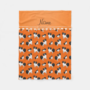 Cobertor De Velo Nome personalizado cães laranja Papillon