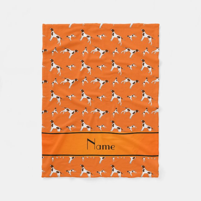 Cobertor De Velo Nome personalizado Cães-Ponteiro laranja (Frente)