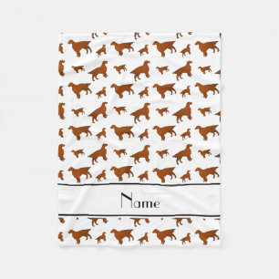 Cobertor De Velo Nome personalizado cães-setter-irlandeses brancos