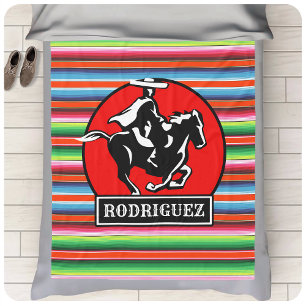 Cobertor De Velo Nome Personalizado Charro Horse Espanhol Sérvio M