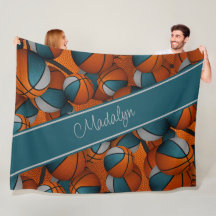 nome personalizado cinza teal basketball padrão