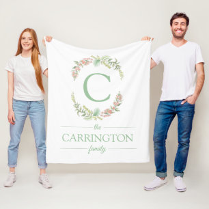 Cobertor De Velo Nome Personalizado da Família Monograma