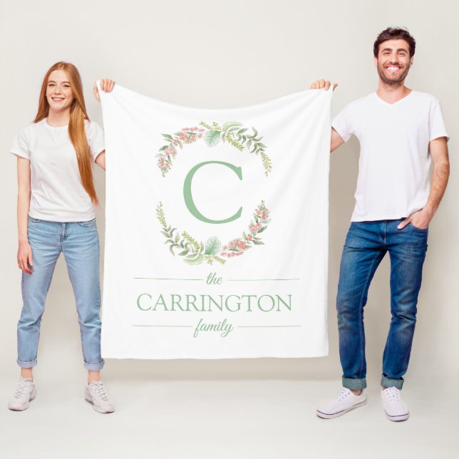 Cobertor De Velo Nome Personalizado da Família Monograma (In Situ)