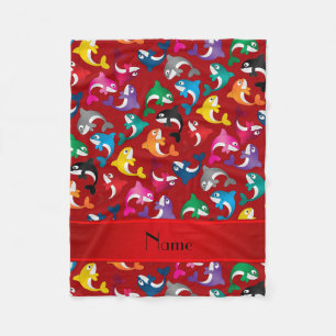 Cobertor De Velo Nome personalizado das baleias assassinas do arco-