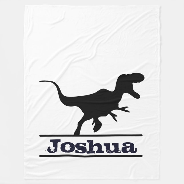 Cobertor De Velo Nome Personalizado de Dinossauro (Frente)
