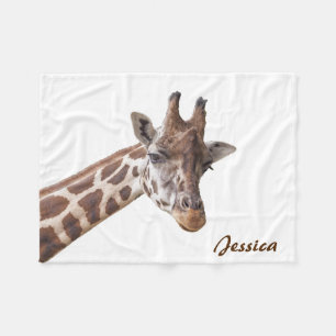 Cobertor De Velo Nome Personalizado de Giraffe Animal